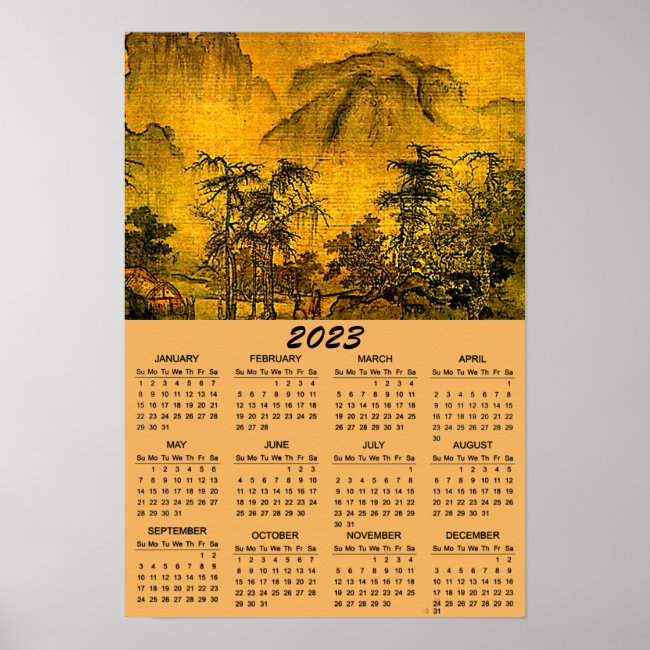 Ancient Chinese Landscape 2023 Calendar Poster