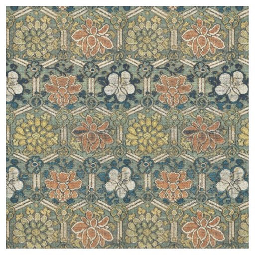 Ancient Chinese Ming Dynasty Flower Brocade Fabric | Zazzle