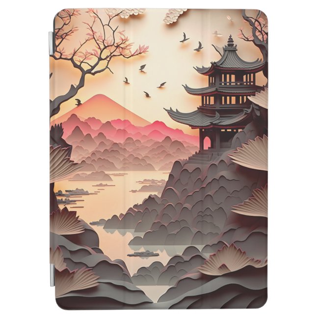 Ancient Chinese Scene Paper Cut Brown