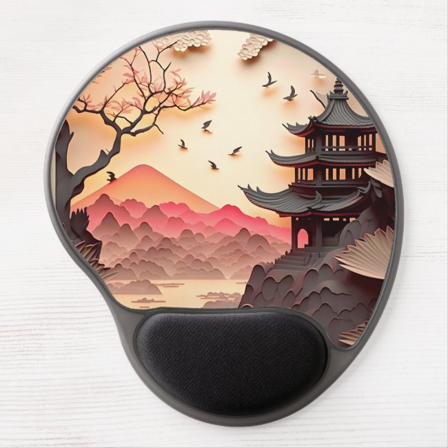 Ancient Chinese Scene Paper Cut Gel Mousepad
