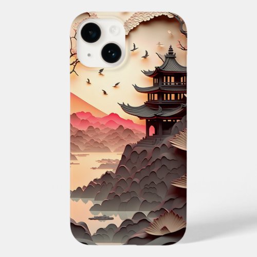 Ancient Chinese Scene Paper Cut iPhone 14 Case