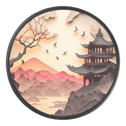 Ancient Chinese Scene Paper Cut Puck