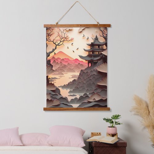 Ancient Chinese Scene Paper Cut Wall Tapestry
