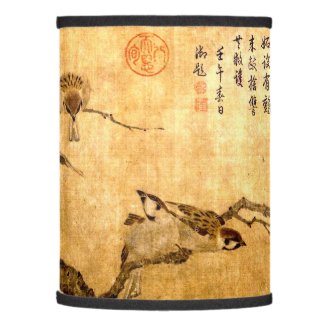 Ancient Chinese Song Dynasty Wintry Sparrows Lamp Shade