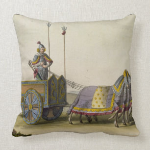Ancient Chinese War Chariot, from 'Le Costume Anci Throw Pillow