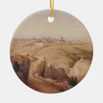 Ancient City Of Jerusalem From The Mount Of Olives Ceramic Ornament by TheArts at Zazzle