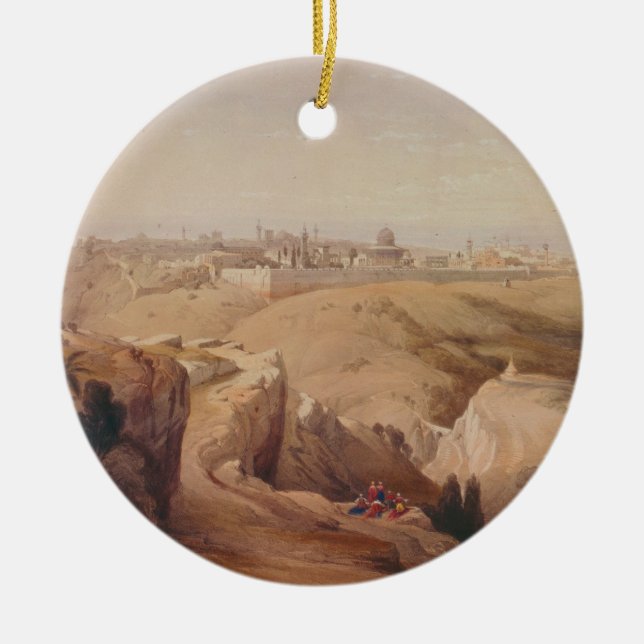 Ancient City of Jerusalem from the Mount of Olives Ceramic Ornament (Front)