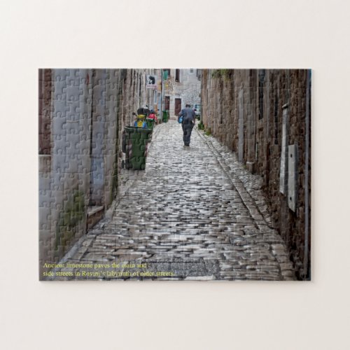 Ancient Cobblestone Street of Rovinj Croatia Jigsaw Puzzle