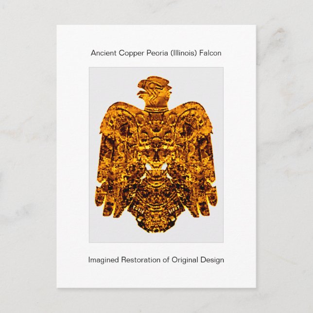 Ancient Copper Peoria Falcon Found 1859 Card (Front)