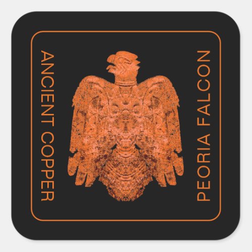 Ancient Copper Peoria Falcon Restored Card Square Sticker