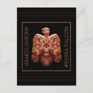 Ancient Copper Peoria Falcon Restored postcard
