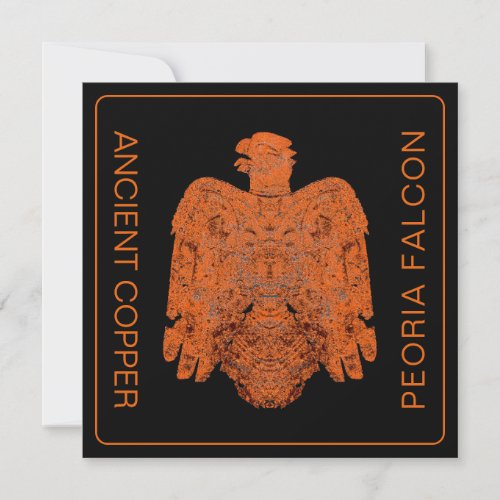 Ancient Copper Peoria Falcon Restored  Thank You Card