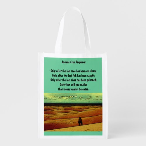 Ancient Cree Prophecy Reusable Grocery Bag