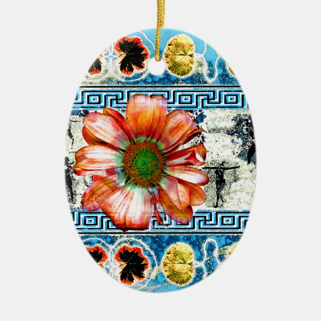 Ancient Dance Ceramic Ornament (Front)