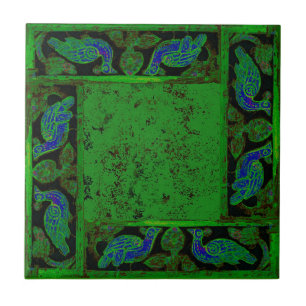 Ancient Designs In Emerald Fourth Of Four Ceramic Tile