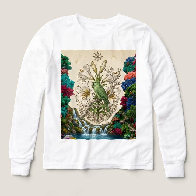 Ancient Dhamma Wisdom Art Canvas Print Tri-Blend Shirts (Design Front)