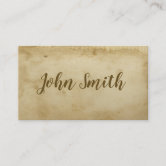 3.5 X 2 Distressed Look Personalized Printed Card/ Vintage Business Card/  Coffee Stained Paper Handmade From Recycled Paper 100 Sheets 