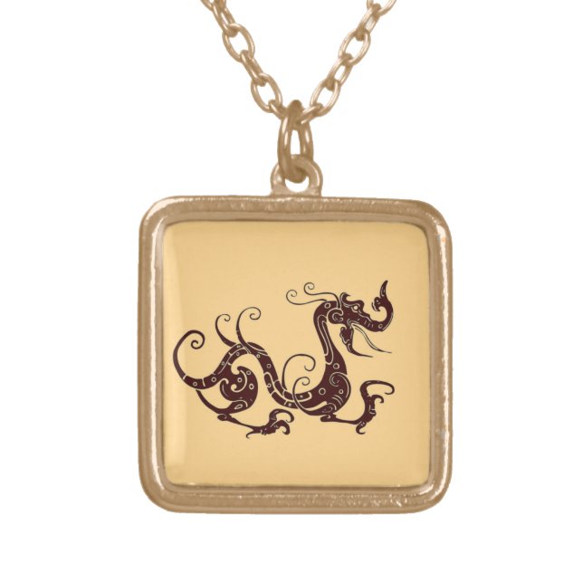 Ancient dragon gold plated necklace (Front)