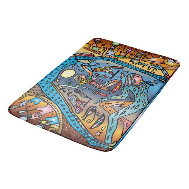 Ancient Egypt Art God Geb Supports Nut in Heaven Bath Mat (Angled)