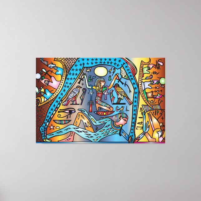 Ancient Egypt Art God Geb Supports Nut in Heaven Canvas Print (Front)