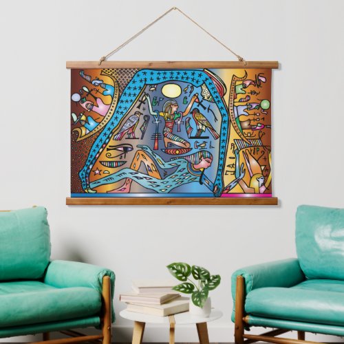 Ancient Egypt Art God Geb Supports Nut in Heaven Hanging Tapestry