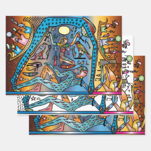 Ancient Egypt Art God Geb Supports Nut in Heaven Wrapping Paper Sheets