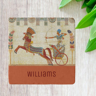 Ancient Egypt Earth Tones Chariot Scene Trivet