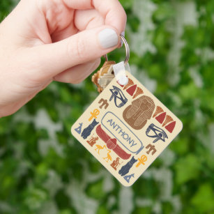 Ancient Egypt Egyptian Graphics Collage Keychain