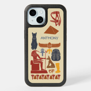 Ancient Egypt Egyptian Graphics Collage iPhone 15 Case