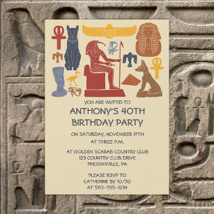 Ancient Egypt Egyptian Graphics Collage Party Invitation