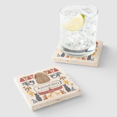 Ancient Egypt Egyptian Graphics Collage Stone Coaster