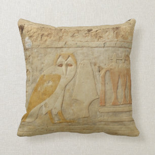 Ancient Egypt Egyptian hieroglyph Owl God Throw Pillow