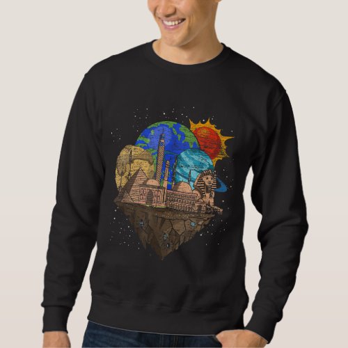 Ancient Egypt Egyptian Sphinx Planets Outer Space  Sweatshirt