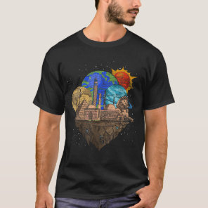 Ancient Egypt Egyptian Sphinx Planets Outer Space  T-Shirt