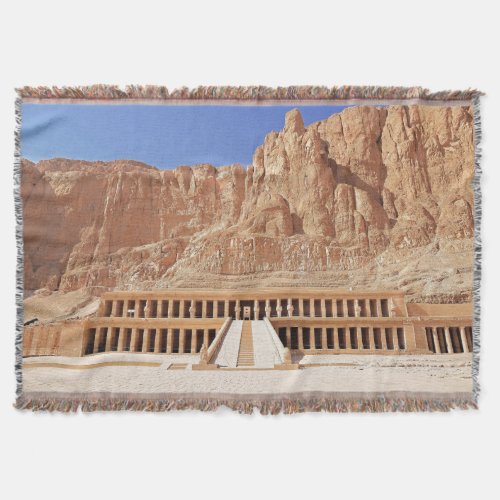 Ancient Egypt Hatshepsut Deir Bahri Temple Luxor Throw Blanket