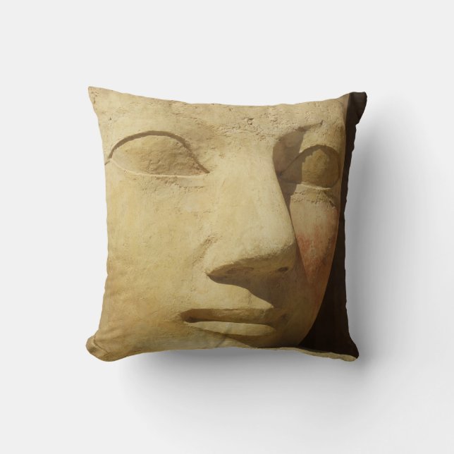 Ancient Egypt Hatshepsut statue temple travel Throw Pillow (Front)