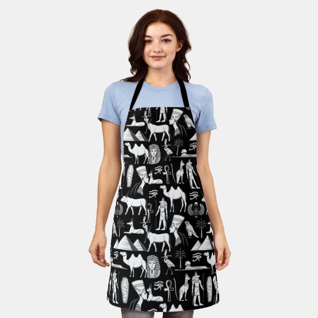 Ancient Egypt Hieroglyphic Symbol Pattern       Apron (Worn)
