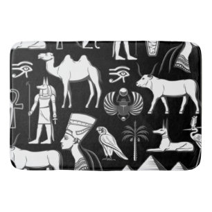 Ancient Egypt Hieroglyphic Symbol Pattern   Bath Mat