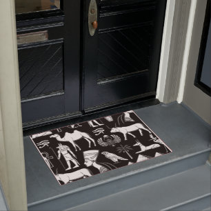 Ancient Egypt Hieroglyphic Symbol Pattern Doormat
