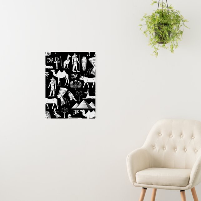 Ancient Egypt Hieroglyphic Symbol Pattern      Foam Board (In Situ (Wall))