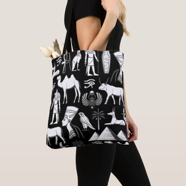Ancient Egypt Hieroglyphic Symbol Pattern   Tote Bag (Close Up)