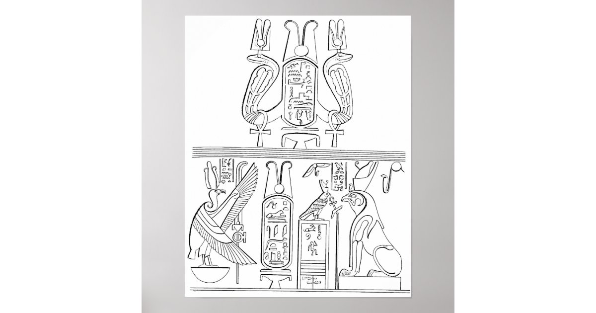 ancient Egypt hieroglyphics Wall art coloring | Zazzle