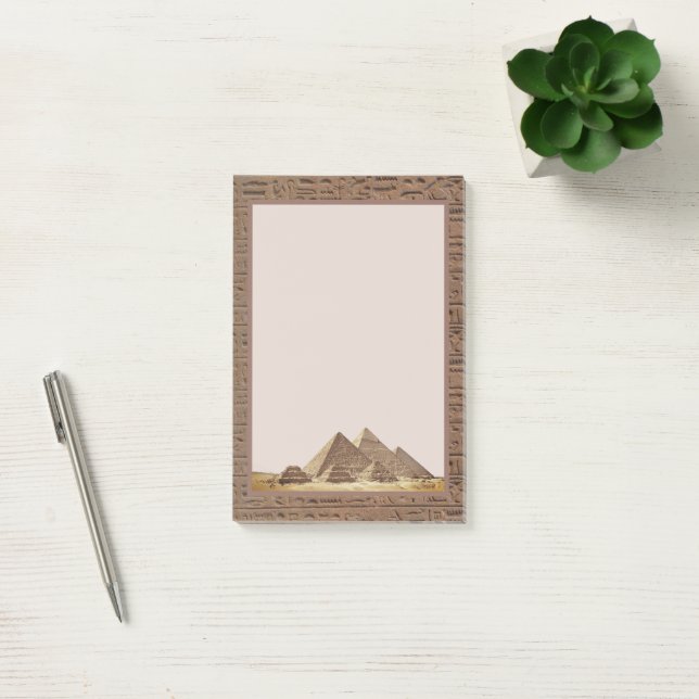Ancient Egypt Hieroglyphs on Faux Sandstone Post-it Notes (Office)