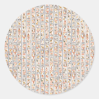 ancient egypt hieroglyphs pattern background histo classic round sticker