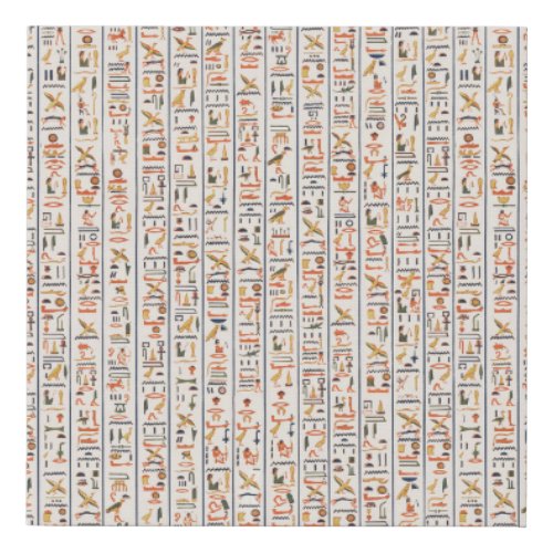 ancient egypt hieroglyphs pattern background histo faux canvas print