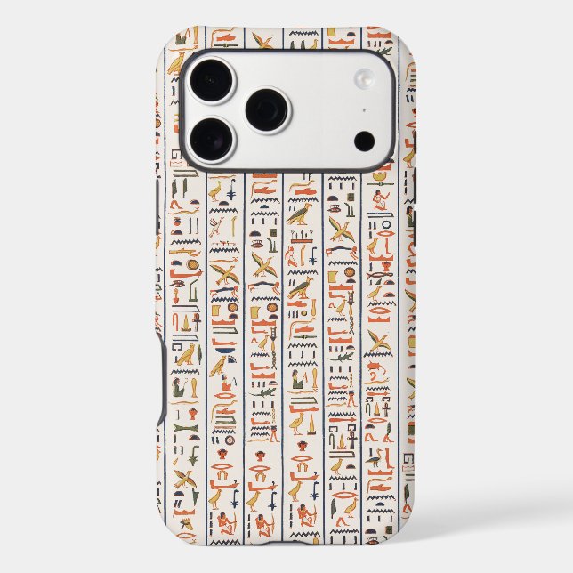 ancient egypt hieroglyphs pattern background histo iphone case (Back)