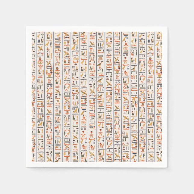 ancient egypt hieroglyphs pattern background histo napkins (Front)
