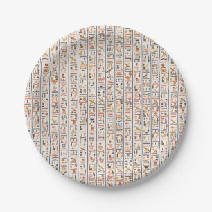 ancient egypt hieroglyphs pattern background histo paper plates