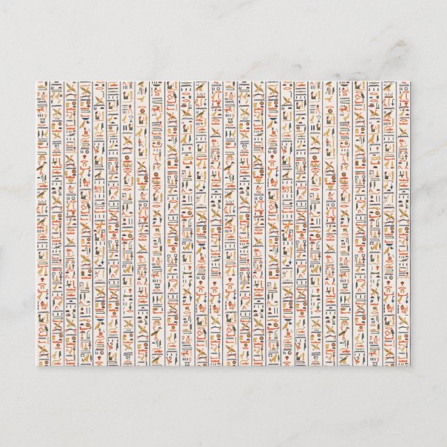 ancient egypt hieroglyphs pattern background histo postcard (Front)