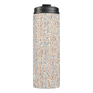 ancient egypt hieroglyphs pattern background histo thermal tumbler